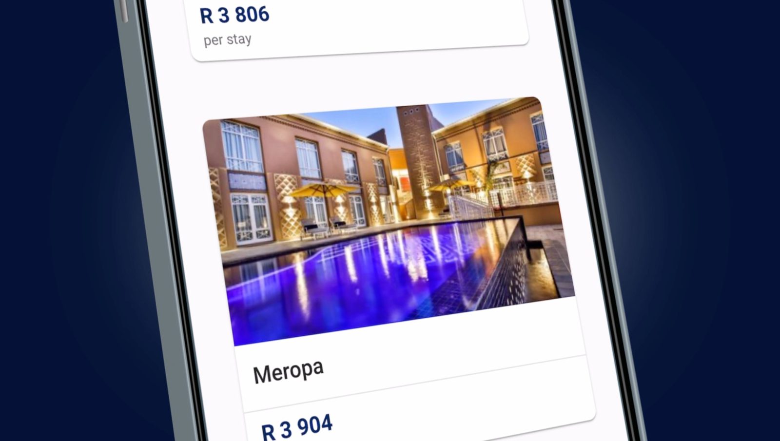 Frame from a spec app showcase animation for Sun International